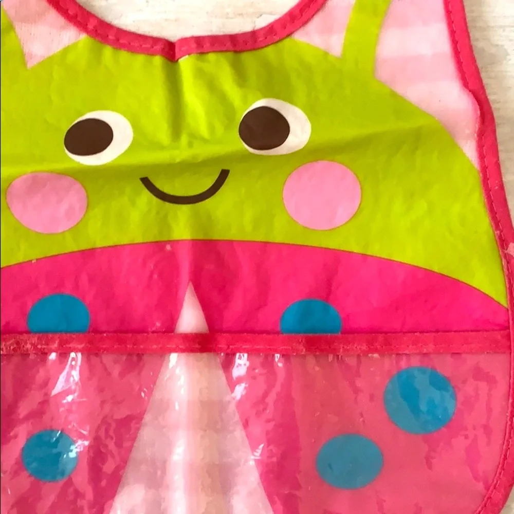 Kids Pocket Bib Plastic Neat Solutions Ladybug Print Baby Toddler Girl